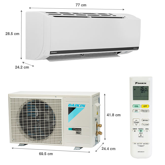 Máy lạnh Daikin Inverter 1 HP FTKB25XVMV được sản xuất tại Việt Nam